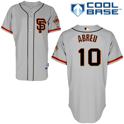 Tony Abreu #10 Youth Baseball Jersey-San Francisco Giants Authentic Road 2 Gray Cool Base MLB Jersey